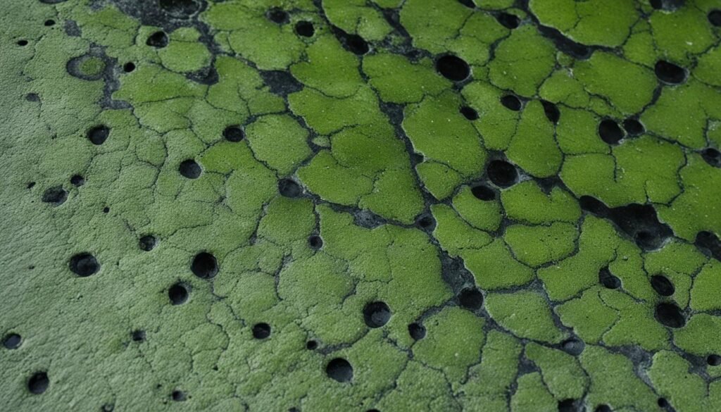 mold and mildew on concrete driveway